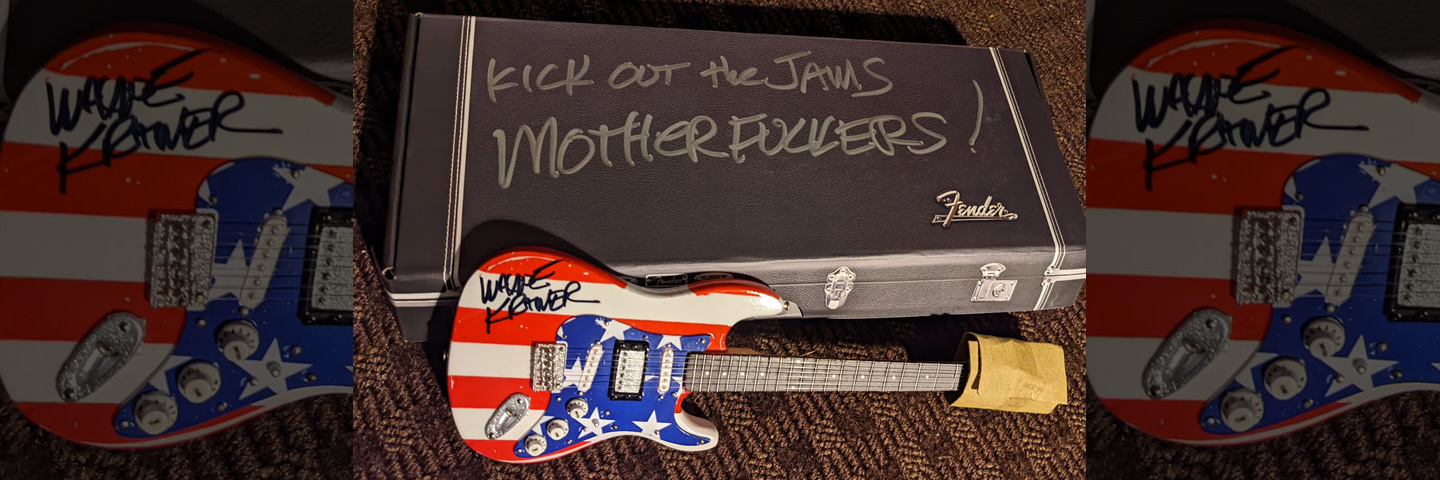 Wayne Kramer Kicks Out Autographed Mini Guitars to Support Jail Guitar Doors